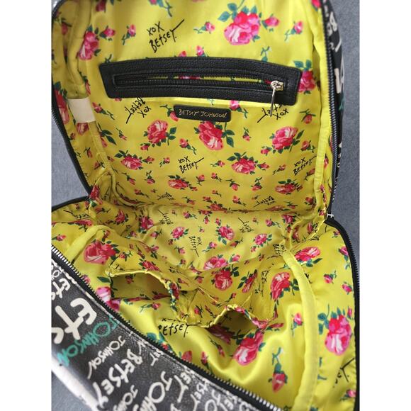 Betsey Johnson Backpack Logo Black Pink Large - Picture 4 of 10